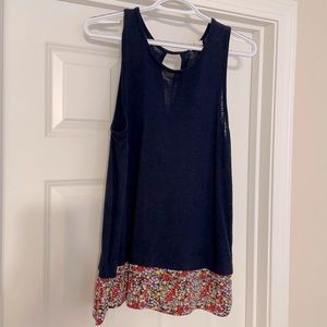 Jcrew tank size M. Navy and floral print